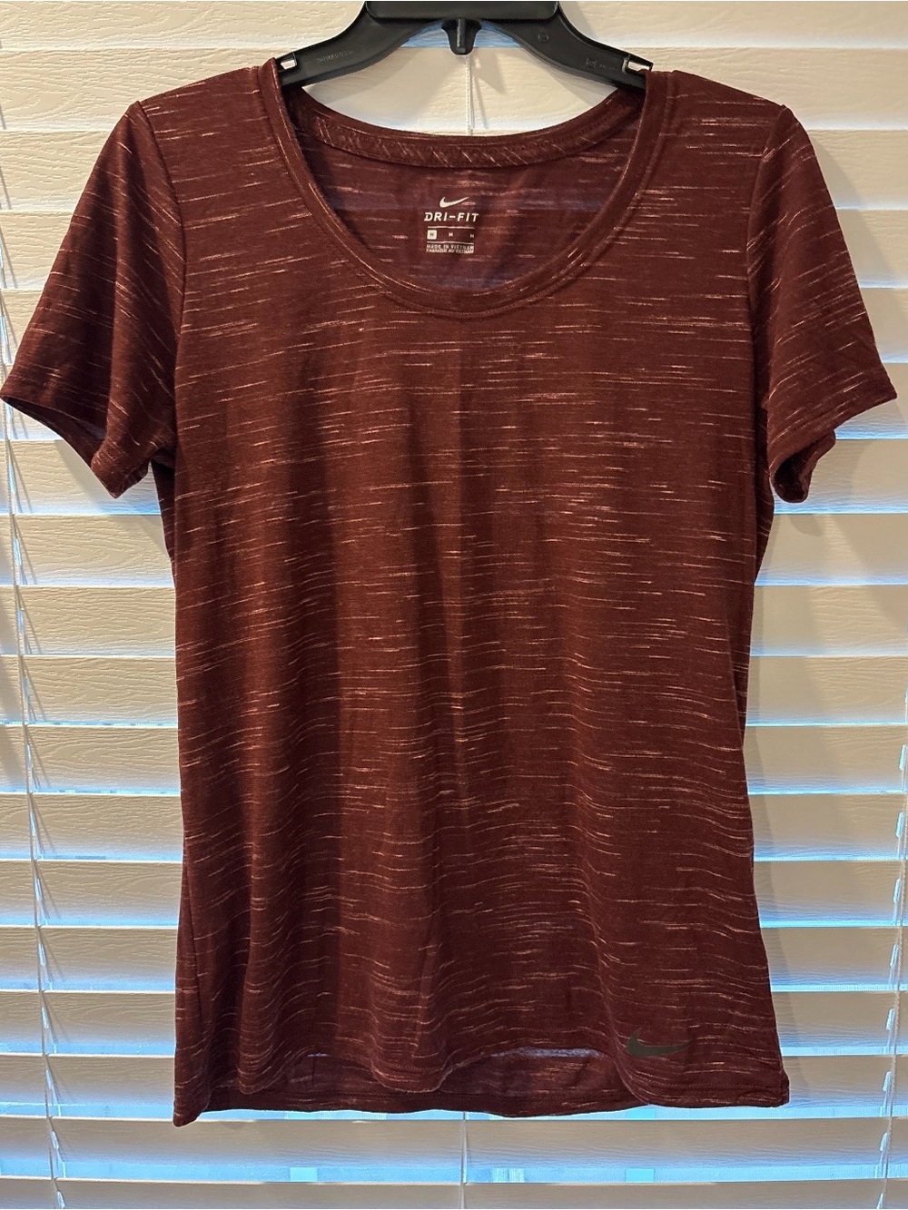 Nike Dri-FIT Heathered Maroon Short Sleeve Tee